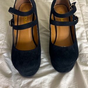 Black Suede Wedges